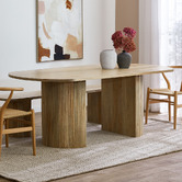 Temple &amp; Webster Anika Oval Mango Wood Dining Table