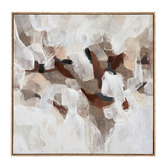 Temple &amp; Webster Umber Abstract Framed Canvas Wall Art