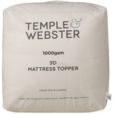 Temple &amp; Webster 1000GSM High Loft Cotton Mattress Topper