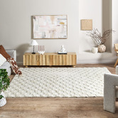 Temple &amp; Webster Cohen Check New Zealand Wool Rug