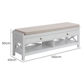 Temple &amp; Webster Noosa 2 Drawer Shoe Storage Ottoman Bench