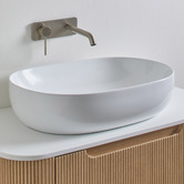 Temple &amp; Webster Sabina 600mm White Oval Ceramic Above Counter Basin