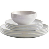 Temple &amp; Webster 12 Piece Glazed Ceramic Dinner Set