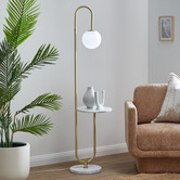 Temple &amp; Webster Fay Faux Marble Floor Lamp