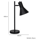 Temple &amp; Webster 48cm Byron Steel Desk Lamp with USB