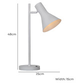 Temple &amp; Webster 48cm Byron Steel Desk Lamp with USB