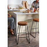 Temple &amp; Webster 65cm Eleanor Faux Leather Barstools