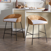 Temple &amp; Webster 61cm Grace Water Hyacinth Barstools