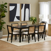Temple &amp; Webster Dennett Rattan &amp; Solid Beech Wood Dining Chairs