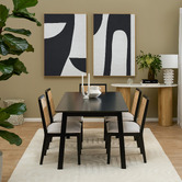 Temple &amp; Webster Dennett Rattan &amp; Solid Beech Wood Dining Chairs