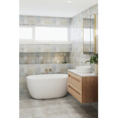 Temple &amp; Webster Clovelly 200mm Brushed Gold Curved Bath/Basin Wall Spout