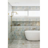 Temple &amp; Webster Clovelly Brushed Gold Round Gooseneck Twin Shower