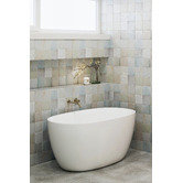 Temple &amp; Webster Clovelly 200mm Brushed Gold Curved Bath/Basin Wall Spout