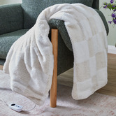 Temple &amp; Webster Check Heated Electric Throw Blanket