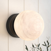 Temple &amp; Webster Kora Alabaster-Look Wall Light