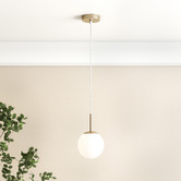 Temple &amp; Webster Leah Steel &amp; Glass Pendant Light