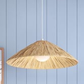 Temple &amp; Webster Tyler Rattan &amp; Raffia Pendant Light