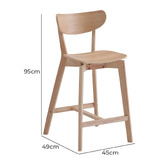 Temple &amp; Webster 65cm Larsen Rubberwood Barstools