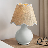 Temple &amp; Webster 35cm Pippa Ceramic &amp; Rattan Table Lamp