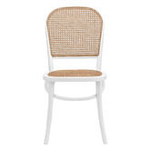 Temple &amp; Webster Luca Beech &amp; Rattan Dining Chairs