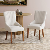 Temple &amp; Webster Cream Manor Scoop Back Dining Chairs