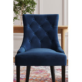 Temple &amp; Webster Navy Windsor Velvet Dining Chairs