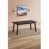Temple &amp; Webster 180cm Black Maison Oak Wood Dining Table