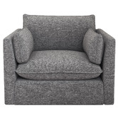 Temple &amp; Webster Malibu Upholstered Swivel Armchair