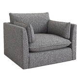 Temple &amp; Webster Malibu Upholstered Swivel Armchair