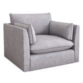 Temple &amp; Webster Malibu Upholstered Swivel Armchair
