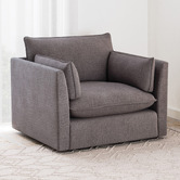 Temple &amp; Webster Malibu Upholstered Swivel Armchair
