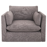 Temple &amp; Webster Malibu Upholstered Swivel Armchair