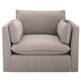 Temple &amp; Webster Malibu Upholstered Swivel Armchair