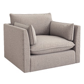 Temple &amp; Webster Malibu Upholstered Swivel Armchair