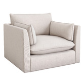 Temple &amp; Webster Malibu Upholstered Swivel Armchair