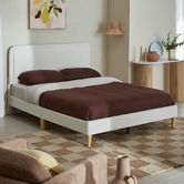 Temple &amp; Webster Cream Toni Boucle Bed