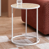 Temple &amp; Webster Zoey Travertine-Look Side Table