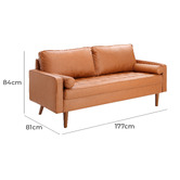 Temple &amp; Webster Tan Stockholm Faux Leather Sofa