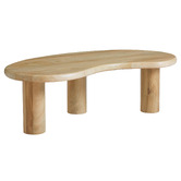 Temple &amp; Webster Rowan Curved Mango Wood Coffee Table