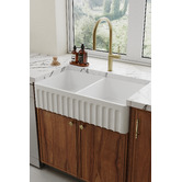 Temple &amp; Webster Bowral Double Fireclay Farmhouse Sink