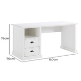 Temple &amp; Webster Hamptons 2 Drawer 1 Shelf Desk