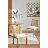 Temple &amp; Webster Dennett Rattan &amp; Solid Beech Wood Dining Chairs