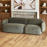 Temple &amp; Webster 3 Seater Forest Green Moab Left Chaise Sofa Set