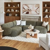Temple &amp; Webster 4 Seater Forest Green Moab Sofa Set with Left Chaise