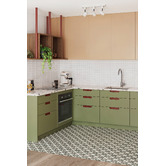 Temple &amp; Webster Clovelly Brushed Nickel Gooseneck Kitchen Sink Mixer