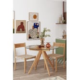 Temple &amp; Webster 100cm Anders Round Glass-Top Dining Table
