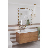 Temple &amp; Webster Clovelly Brushed Gold Curved Bath/Basin Wall Spout