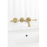 Temple &amp; Webster Stanwell Brushed Gold Lever Bath/Basin Wall Tap Set