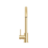 Temple &amp; Webster Clovelly Brushed Gold PVD Gooseneck Kitchen Sink Mixer