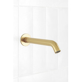 Temple &amp; Webster Clovelly 200mm Brushed Gold Curved Bath/Basin Wall Spout